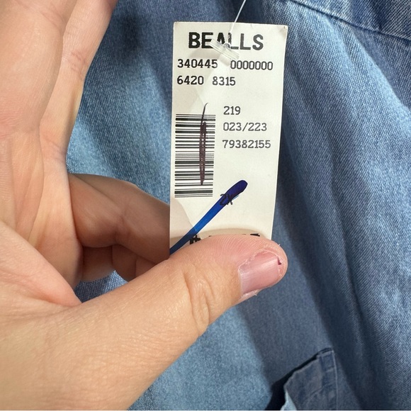 CB Casual Plus Chambray Fish Dress 2X Denim Beach Nautical Embroidered NWT - Picture 8 of 8